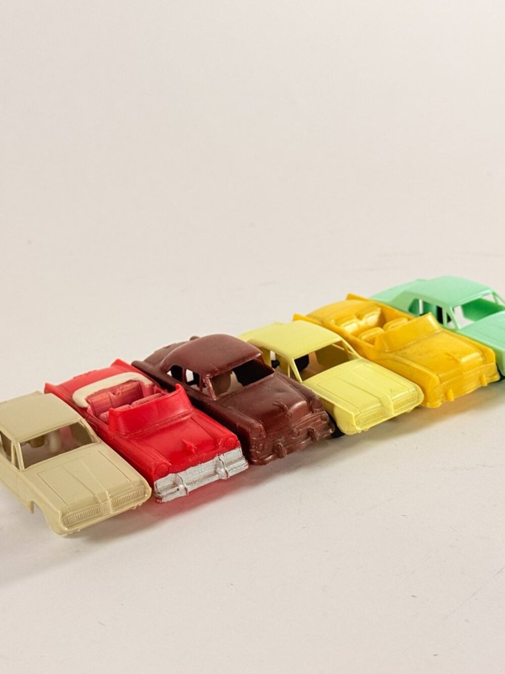 Vintage 4 F&F Mold Die Plastic Car Post Cereal 2 Plastic Toy Cars